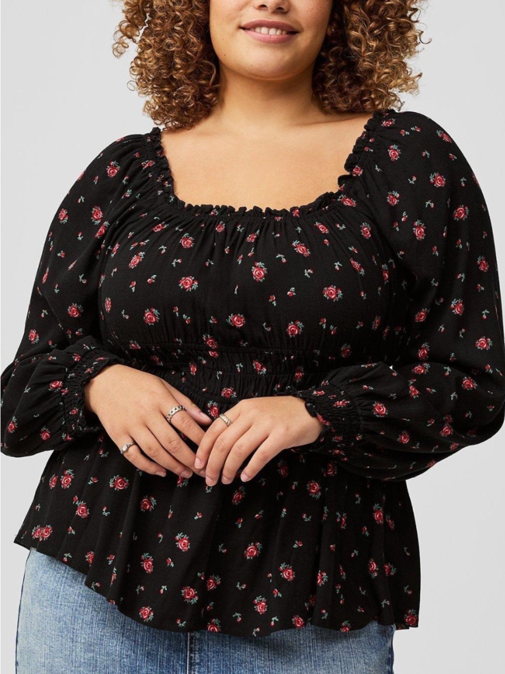 Torrid floral roses peplum shirt plus size 2x